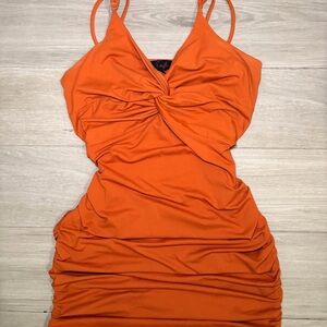 Fiestar Orange Twist Mini Dress